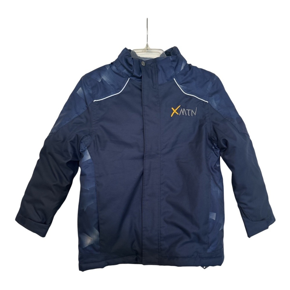 XMTN Boys Navy Blue Insulated Winter Jacket Hooded Coat Size S 7/8